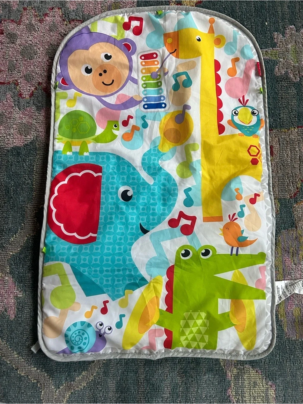 Fisher Price Deluxe Kick and Play Piano Gym Replacement Mat Only Blue Elephant